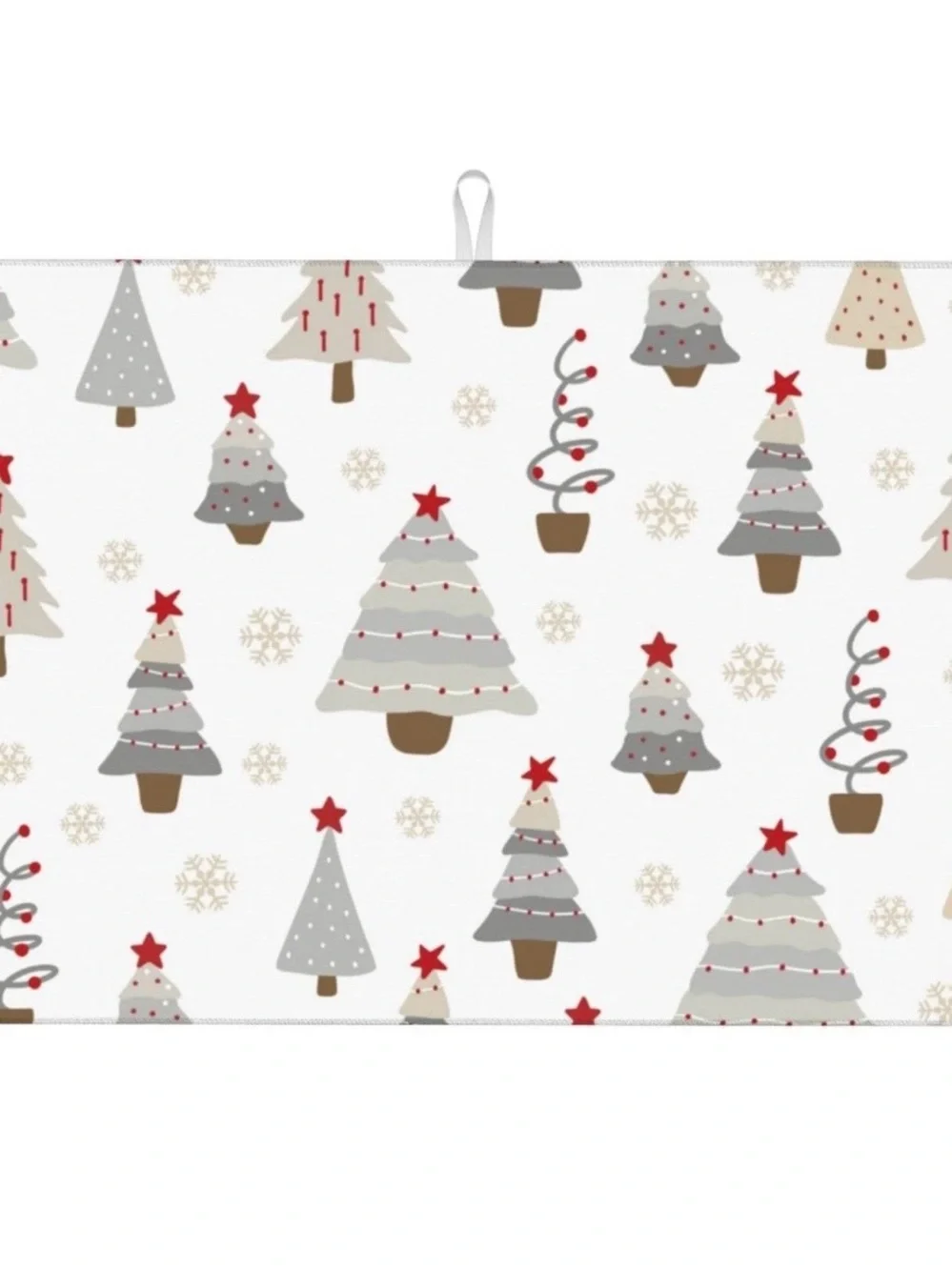 Christmas Tree Print Dish Drying Mat